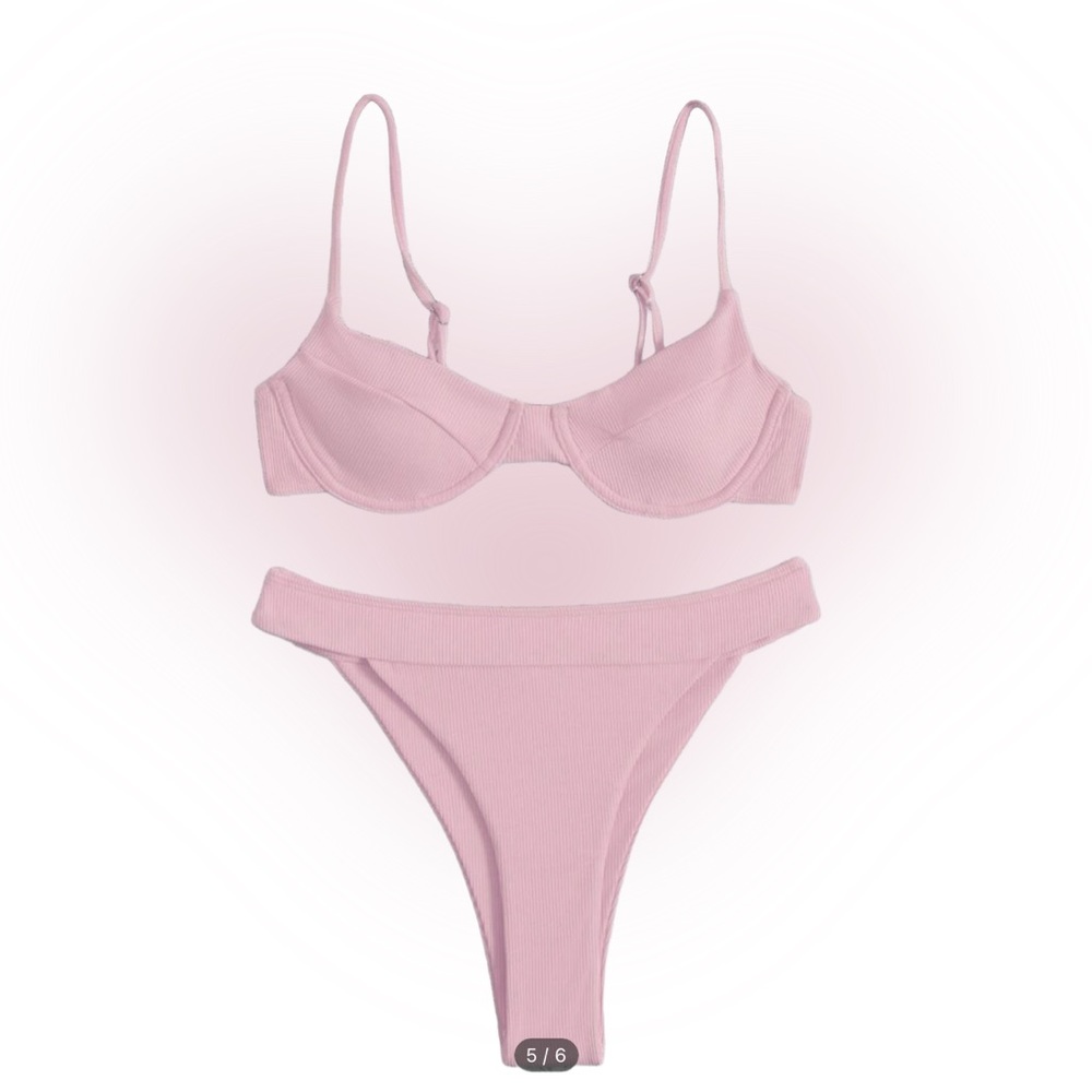 PINK bustier Bikini swimsuit